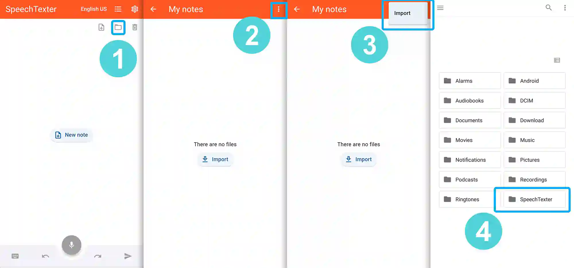 SpeechTexter import files